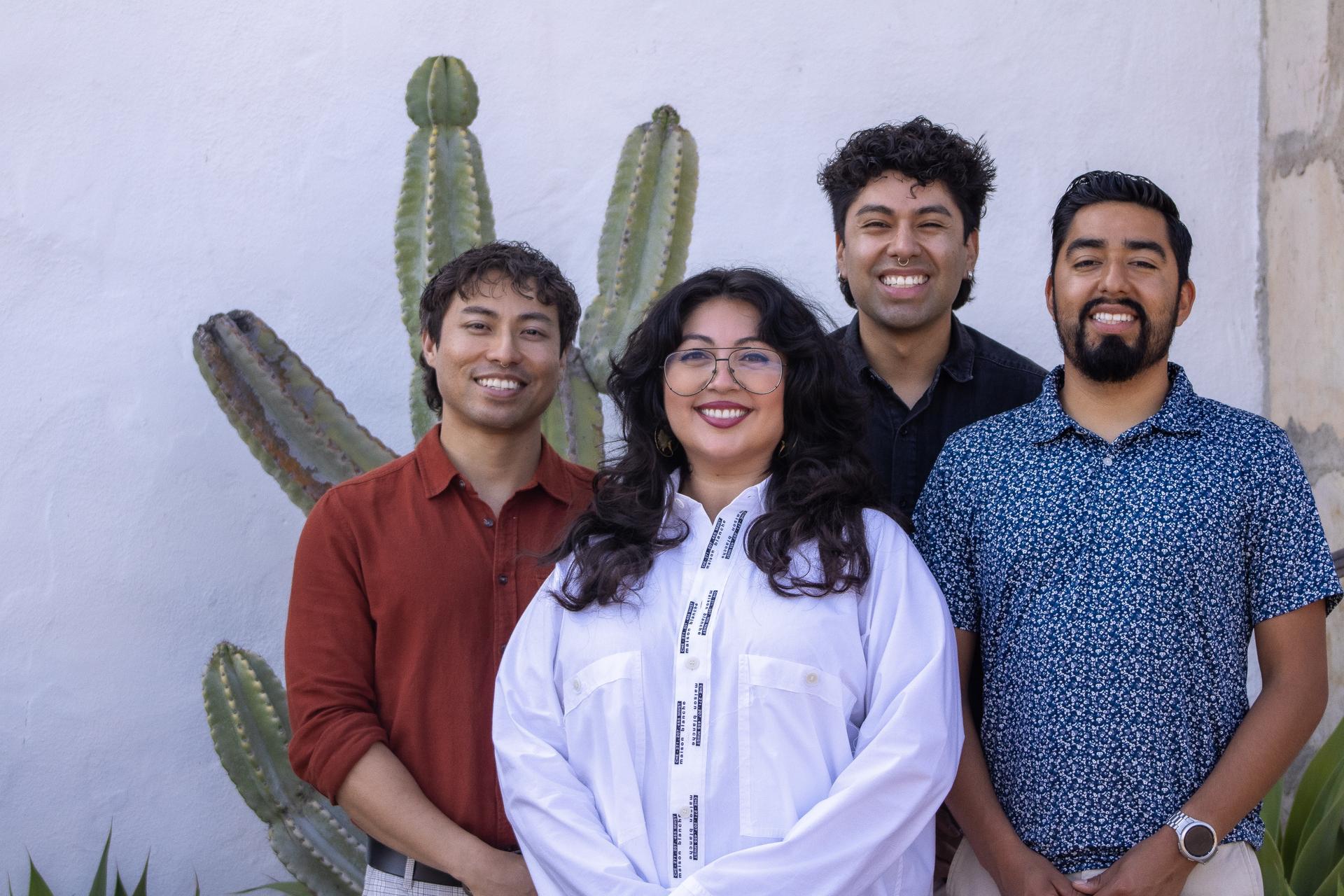 Madasa Collective team photo in Santa Barbara, CA - Ethan Flores, Serina Zepeda, and Miguel Castillo